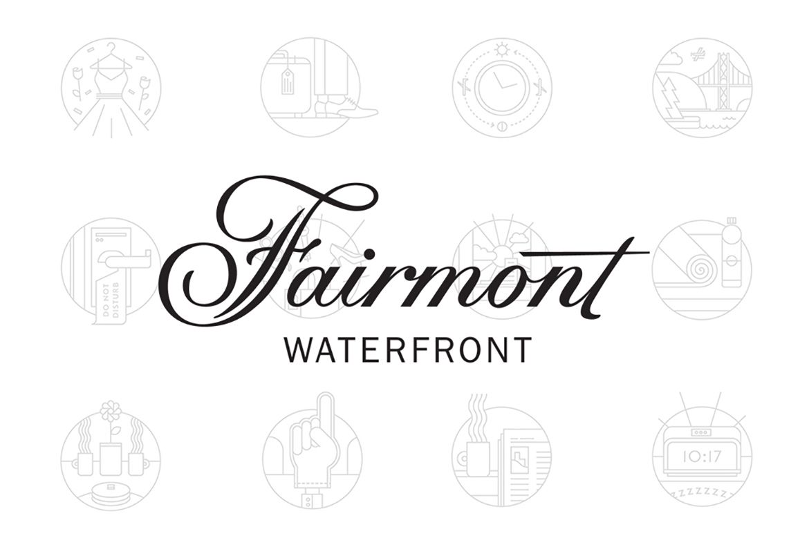 Fairmont Waterfront logo, featuring refreshed icons