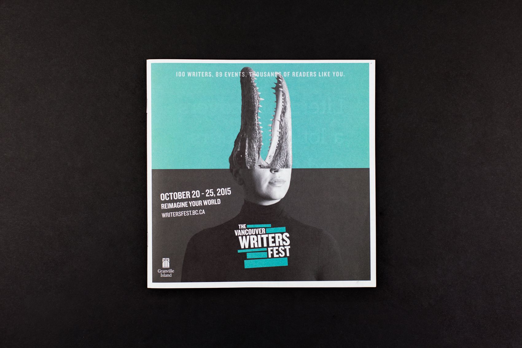 Vancouver Writers Fest's rebranded blue marketing posters